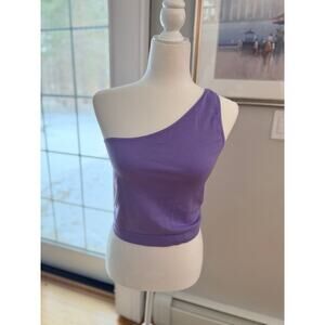 Primark Cares Purple One Shoulder Ribbed Crop Top Size L